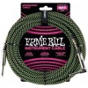Cable Instrumento Verde/Negro 10ft ERNIE BALL  Modelo: ERNIE6077  cod.0401139